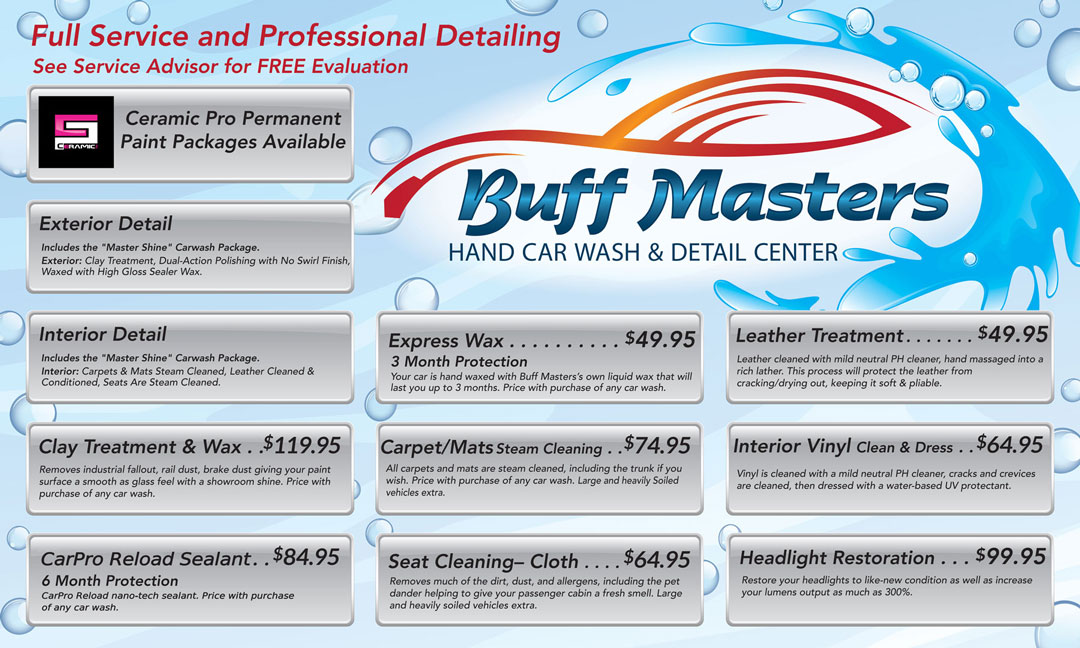 Full service and professional detailing at Buff Masters